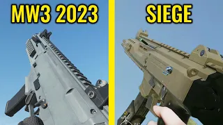 COD MW3 2023 vs Rainbow Six Siege  - Weapons Comparison