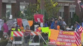 Residents continue to protest against plan for Brighton Park migrant camp