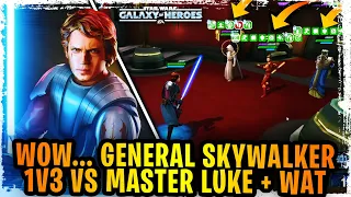 General Anakin Skywalker 1v3 Jedi Master Luke, Bastila, + Wat! Most INSANE Grand Arena Counter