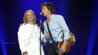 Paul McCartney invites a fan up on stage in Amsterdam - 08-06-2015