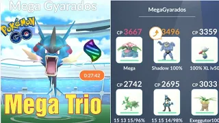 Pokémon go - Mega gyarados trio raid - 3 players mega raid!