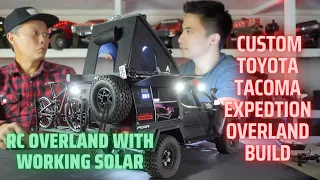 Solar powered Toyota Tacoma RC Truck - Expedition Overland custom built Element RC rock crawler