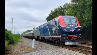 Amtrak 90 arriving & departing Florence w/ new ALC-42 334 leading