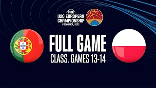 Portugal v Poland | Full Basketball Game | FIBA U20 European Championship 2022