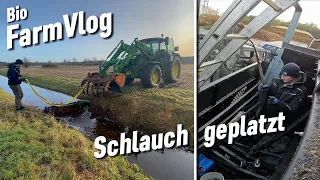 Probleme zwischen den Feiertagen! Land unter Wasser & Hydraulikschlauch an der BGA geplatzt