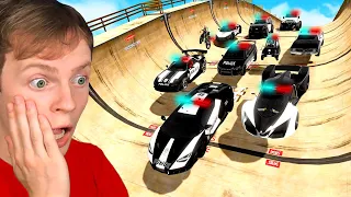 The RAREST POLICE CARS in GTA 5 vs MEGA RAMP!