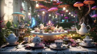 Fantasy-Themed Alice in Wonderland Tea Party Ambience 🍵🍄💐  | Magical Ambience, Birds, Butterflies