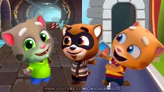 Talking Tom Gold Run Android Gameplay - Talking Tom vs Talking Ginger vs Raccoon Robber