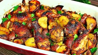One Pan Roasted Chicken and Potatoes Recipe - Easy Delicious Roasted Chicken and Potatoes