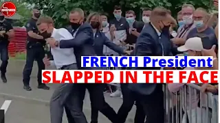 France President Emmanuel Macron Slapped in The Face By an Unknown Individual.