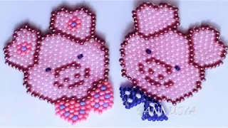 Поросята з бісеру 2019 / Поросята из бисера кирпичное плетение /  Beading pig Brick