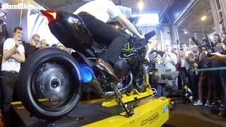 Motorcycle Live - 326bhp Kawasaki Ninja H2R spits flames on rolling road dyno BEST VIDEO!