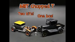 1925 Ford Model T Pickup Chopped T Two Kits One Box 1/25 Scale Model Kit Build Review AMT1167