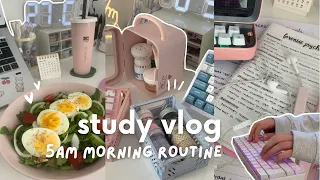 Study vlog ☁️ pinterest girl, Waking up at 5am, note taking, notion tour, skincare, ft. Notion