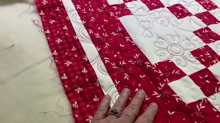 Connie’s “Red Irish Chain” quilt