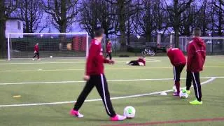 Technik - Torabschluss - mit dem Innenseitstoss - Stürmertraining U14/U15 FC Basel