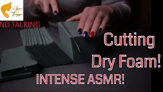 ASMR Triggers Satisfying Cutting Dry Florar Foam with Big Knife! No Talking!