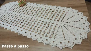 PASSADEIRA OU CAMINHO DE MESA SIMPLES, RÁPIDO E ECONÔMICA #janinefreitas #tapetedecroche #crochet