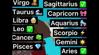 ✨Who’s most likely to Zodiac signs✨(part 2) roblox