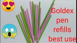 Goldex pen refill craft | Goldex pen straw craft | pen refill craft