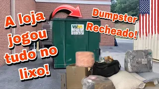 DUMPSTER RECHEADO! A LOJA JOGOU TUDO NO LIXO DOS ESTADOS UNIDOS!🇺🇸🇺🇸🇺🇸 Dumpster-basura