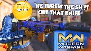"HE THREW THE SH!T OUT THAT KNIFE" (Modern Warfare Rage Reactions)