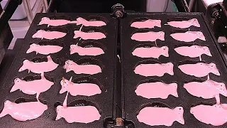 Pink Flavor Fish shaped bread master - Korean street food