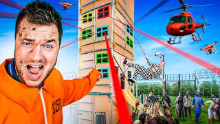 WORLDS TALLEST Box Fort PRISON! 24 HOUR Zombie PRISON ESCAPE Challenge!