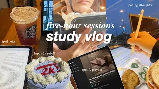 STUDY VLOG: a five-hour study session! 🌱 all-nighter, cafe study, busy yet productive uni life vlog
