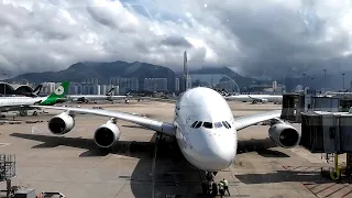 Singapore Airlines A380 Time-lapse FULL TURNAROUND Hong Kong Airport with ATC