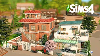 Korean Townhouse & Cafe 🌳🌇 | For Rent | Stop Motion Build | The Sims 4 | No CC