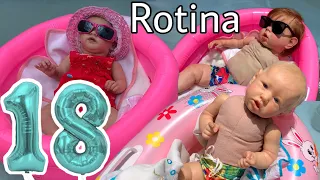 ROTINA DE TODOS OS 18 BEBÊS REBORN | ENTRARAM PISCINA | BRYAN NADOU DE VERDADE| PARTE 3 |GABI REBORN