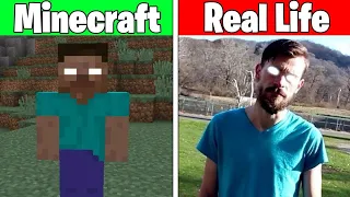 Minecraft vs Real Life(Realistic mobs, entities and characters)