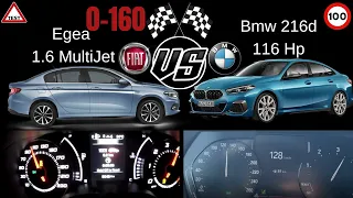 Fiat Egea 1.6 MultiJet  VS Bmw 216d 116 Hp 0-160 Yarış