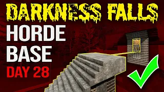 I SOLVED HORDE NIGHT (in Darkness Falls) - E12 - 7 Days To Die - Day 28 Horde Base Success