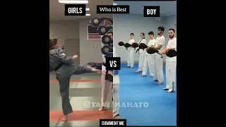 Girl vs Boy who is best||karate power|| #shorts #power #kick #kicks #karate