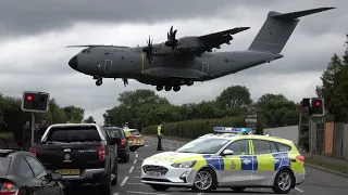 Military police block London road for large plane ✈️