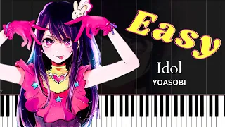 Idol/YOASOBI/Anime『Oshi no ko』Opening Song/Easy/Piano Tutorial/Sheet Music/Fingering