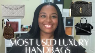 MOST USED LUXURY HANDBAGS IN 2021 | GIVENCHY, LOUIS VUITTON, YSL & MORE | BRWNGIRLLUXE