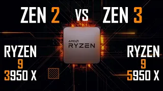 Ryzen 9 3950x VS 5950x [AMD ZEN 2 VS ZEN 3] Difference in percentage