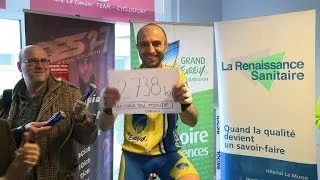 Frenchman beats world record on stationary bike