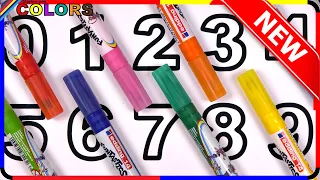 ( Numbers ) Learn Numbers with BIG Marker Pen Glitter  Coloring Pages / Akn Kids House