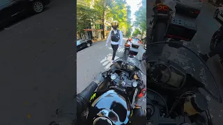 So much chaos in our rides 💀 @KingCity636 Recorded with @insta360 X3 #bikergirl #shorts