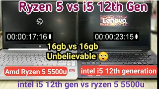AMD Ryzen 5 5600u vs Intel i5 12th gen | core i5 12th gen 1235 vs ryzen 5 5500u | booting Speed Test