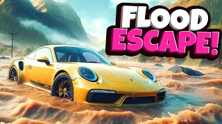 FLOOD ESCAPE with WEIRD Random Parts Cars in BeamNG Drive Mods!