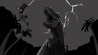 "The Main Road," JURASSIC PARK illustrated scene