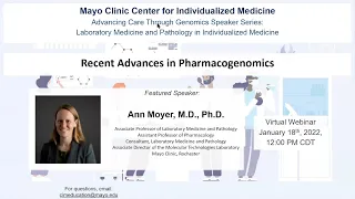 Recent Advances in Pharmacogenomics | Laboratory Medicine and Pathology in Individualized Medicine