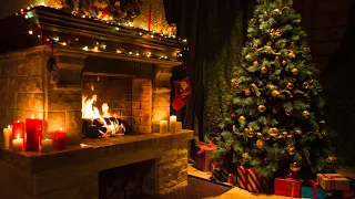 10 Hours Relaxing Christmas Music + Fireplace Sounds 🎵 Sleep Music, Calming Piano Music (Hello)
