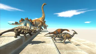 Different Size Herbivorous Dinosaurs Stair Race -Animal Revolt Battle Simulator