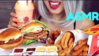 ASMR Eating Burger King Fried Chicken Onion Rings Cheese Sticks